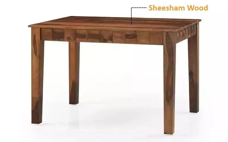 Solid Sheesham Wood Diamond 6 Seater Dining Table - WoodenTwist