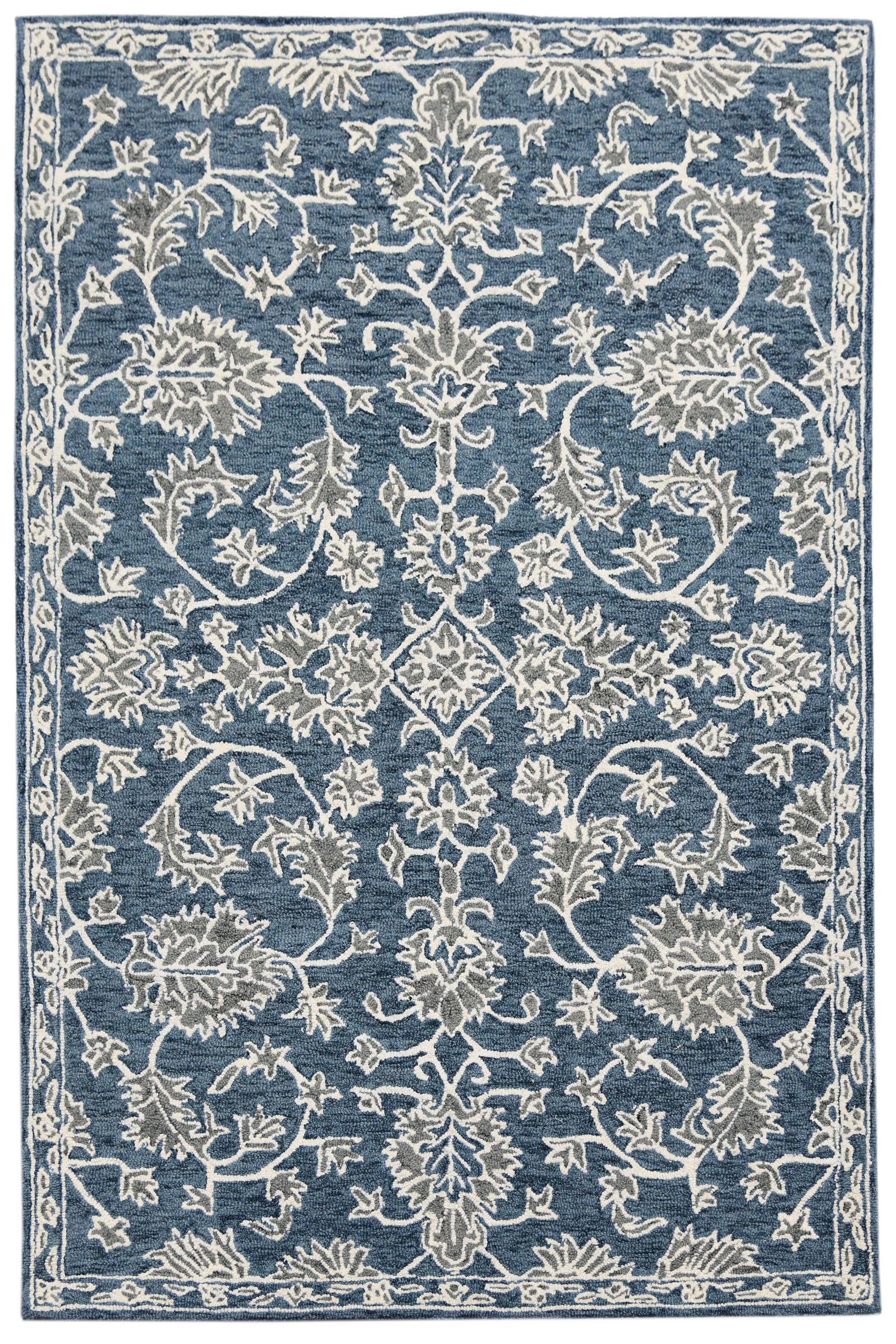 Hand Tufted Romania Navy Color Carpet - WoodenTwist