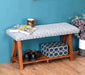 Mango Wood Bench In Cotton grey Colour - WoodenTwist