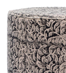 Solid Wood Foot Stool In Cotton Black Colour - WoodenTwist