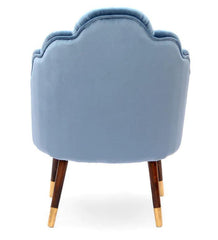 Mango Wood Peacock Chair In Cotton Blue Colour - WoodenTwist