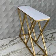 Glossy golden console table