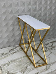 Glossy golden console table