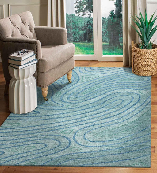 Hand Tufted Canyan AQUA Color Carpet - WoodenTwist