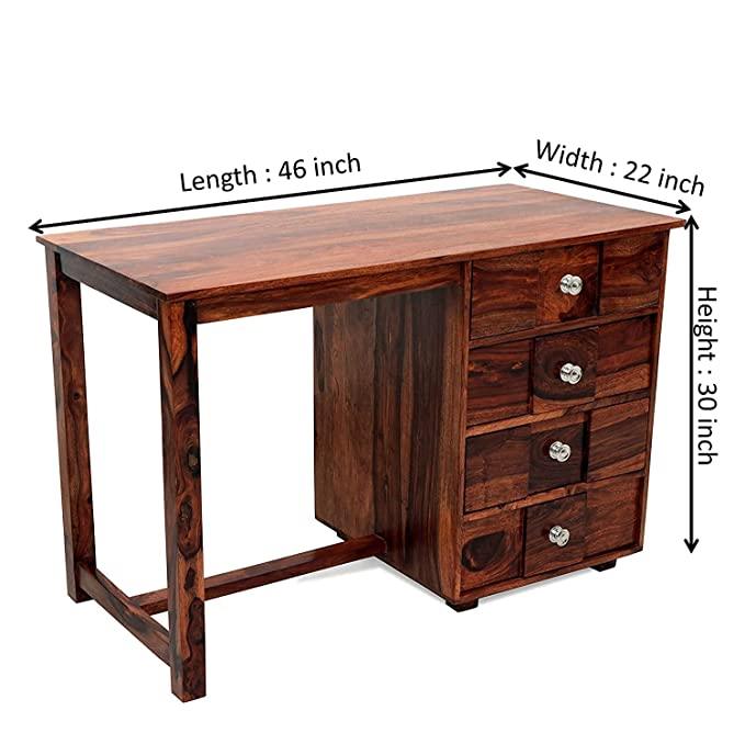 Sheesham Wood Four Drawer Study Table - WoodenTwist