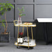 Modern Golden Trolley with White Marble Top