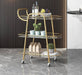 Modern Golden Iron Trolley with Clear Glass Top
