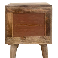 Wooden Twist Nucleus Carved Mango Wood Bedside Table - WoodenTwist