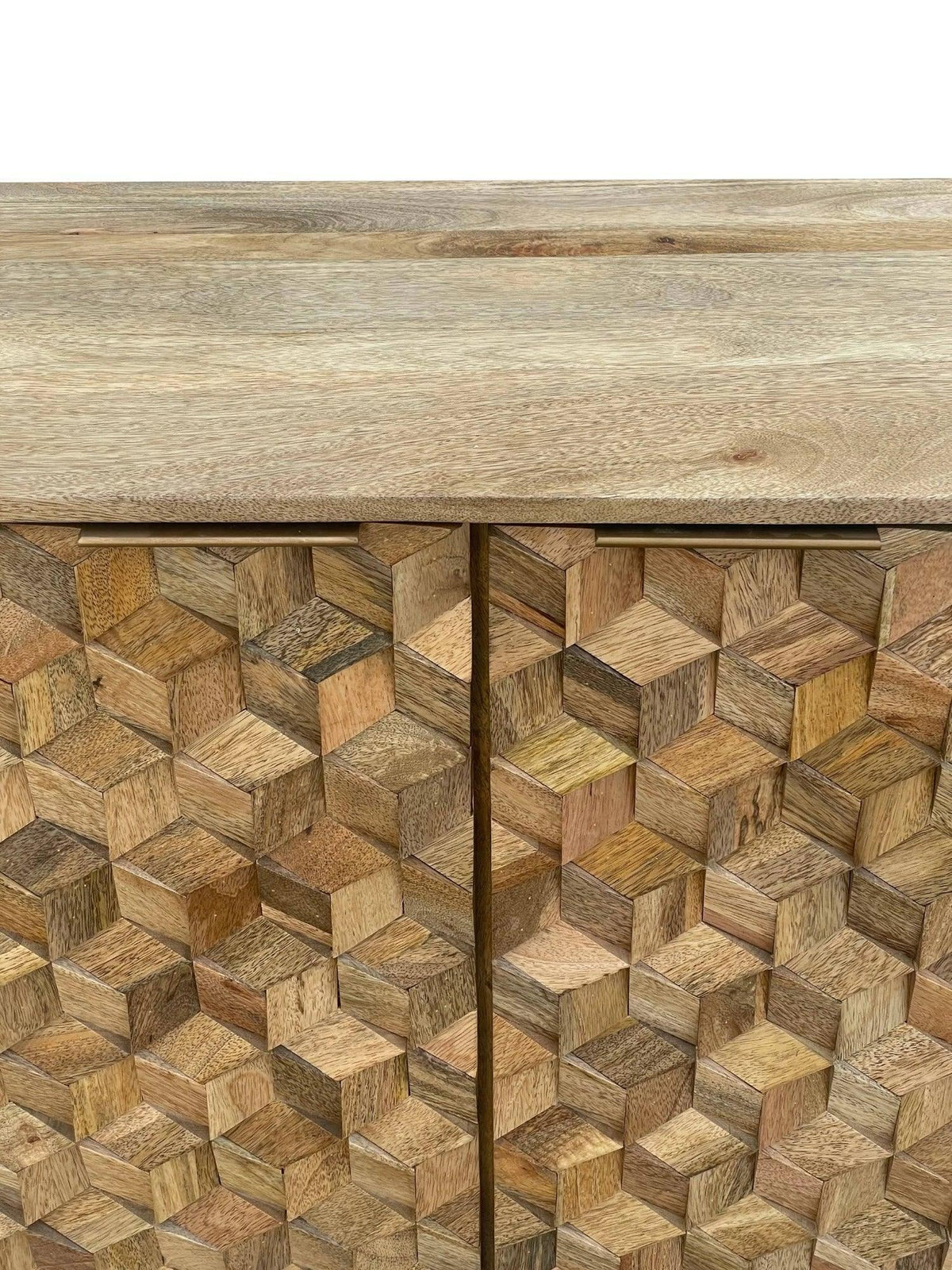 Hand carved pentagonal sideboard