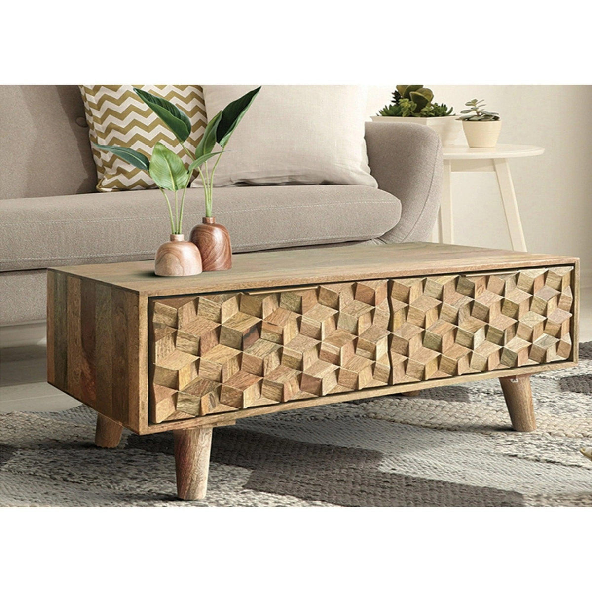 Hand Carved Mango Wood Centerpiece