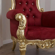 Button Tufted Throne Chair