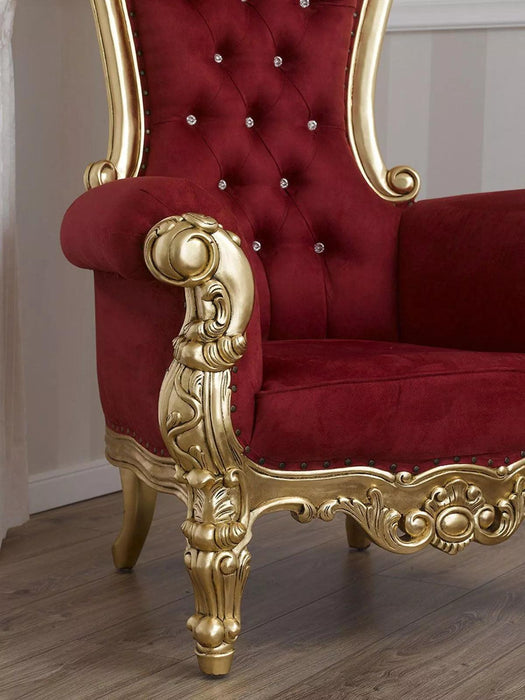 Button Tufted Throne Chair