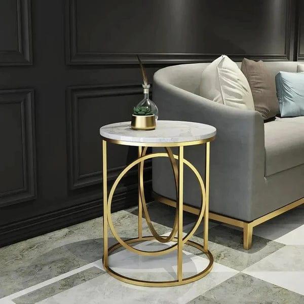 A marble surface for decor and a cup of tea