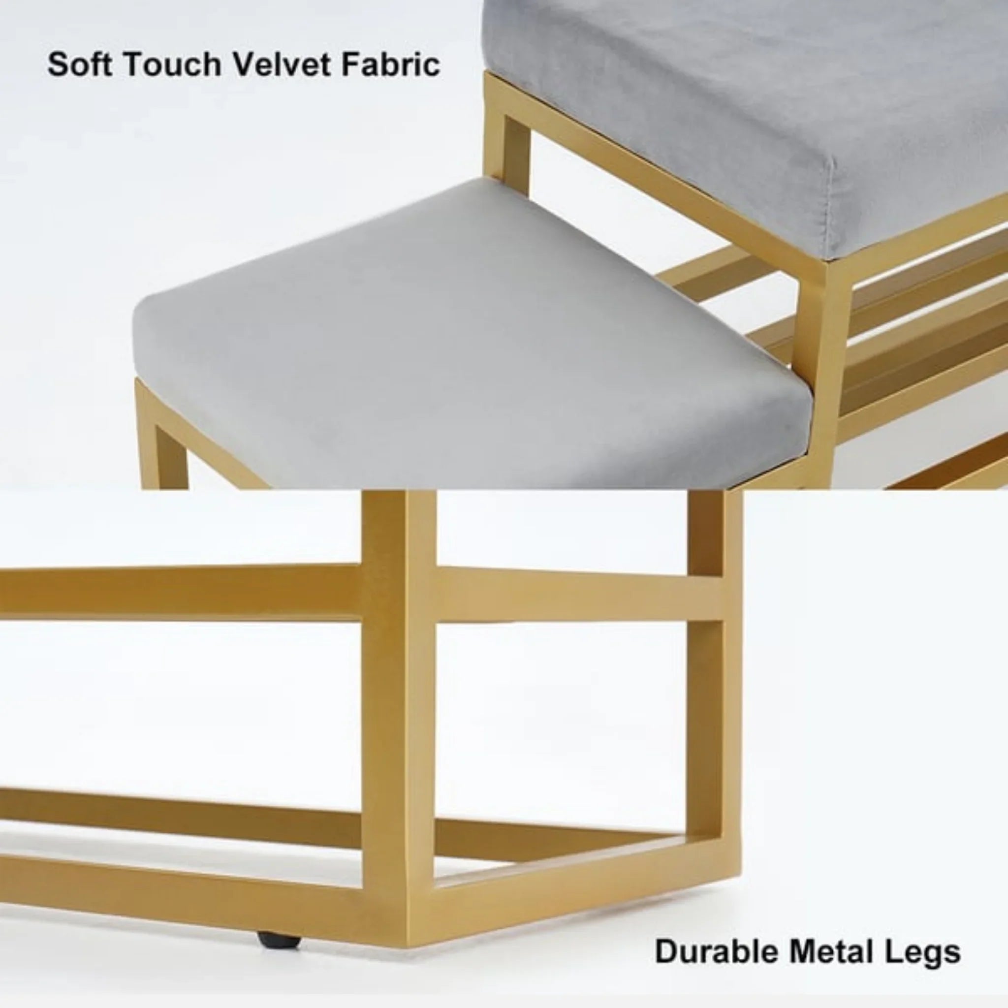  grey fabric and golden finish