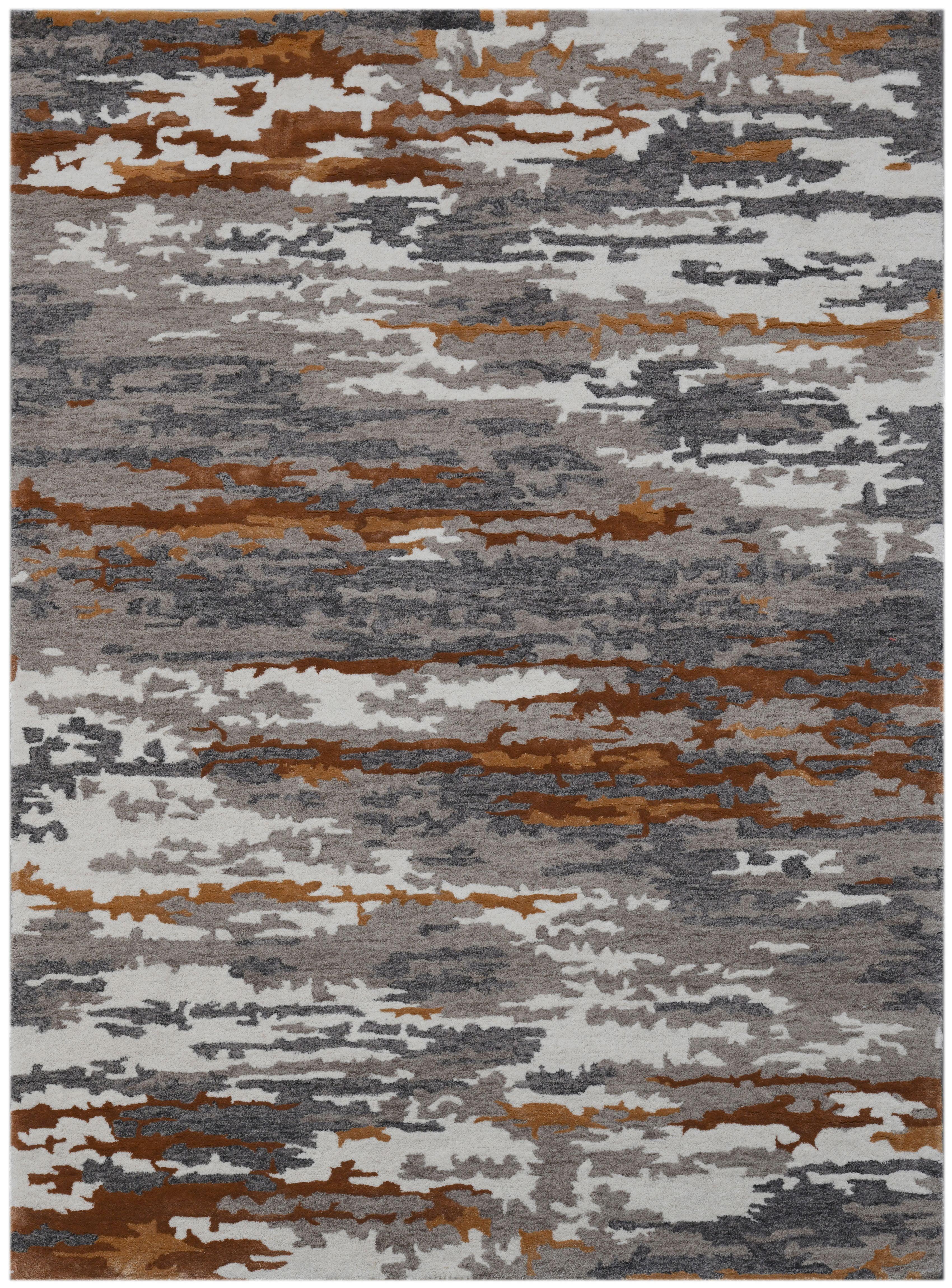 Hand Tufted Abstract Orange Color Carpet - WoodenTwist