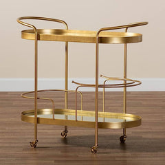 Mirrored Top Serving Cart