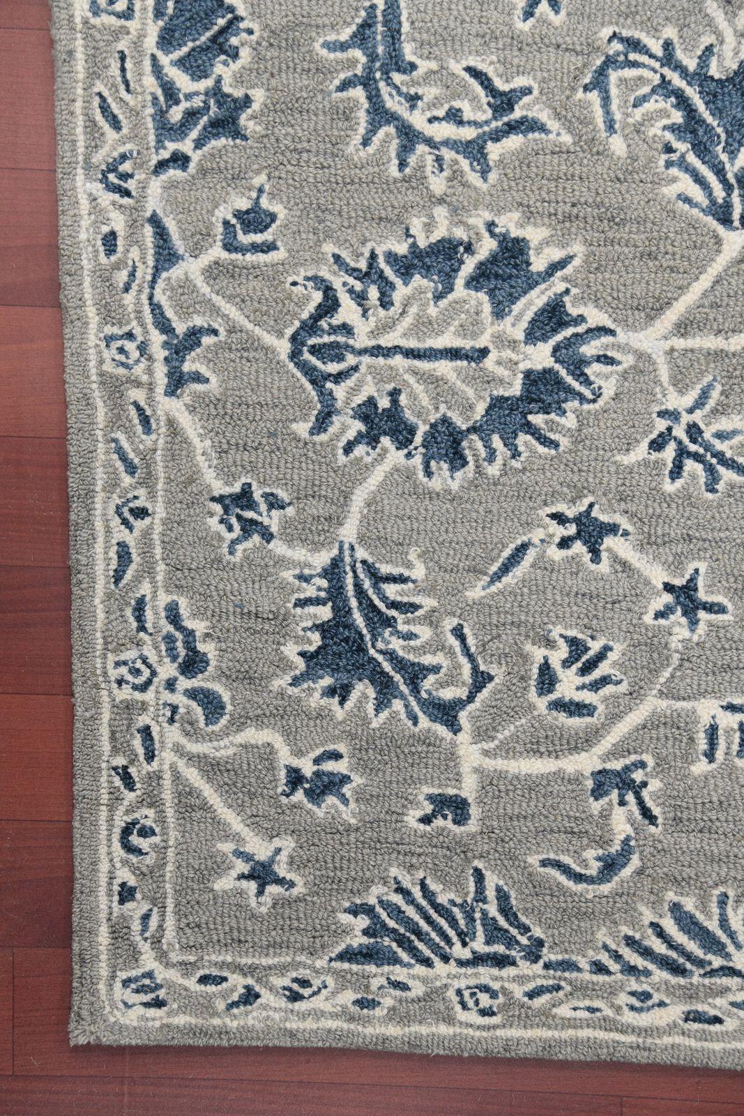 Carpet Gray Wool Romania Hand-Tufted - WoodenTwist