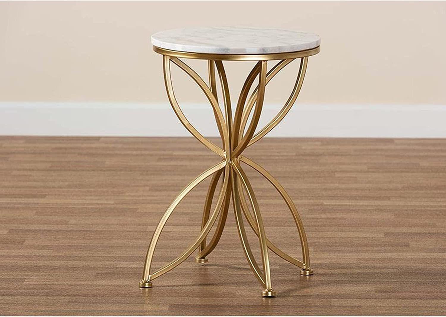 Golden Flower Sofa Side Table. - WoodenTwist