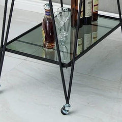 Modern Black Rectangle Trolley - Top Tier
