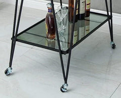 Modern Black Rectangle Trolley - Top Tier