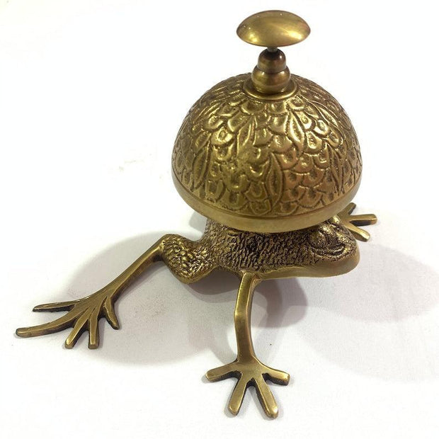 Brass Frog Style Ornate Hotel Counter Bell - WoodenTwist