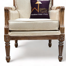 Wooden Twist Lodge Handmade Teak Wood Armchair ( Brown ) - WoodenTwist
