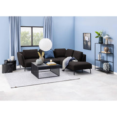 Handcrafted Square Box Black Metal Coffee Table | 24” Marble & Glass Top | Modern Living Room Accent Table