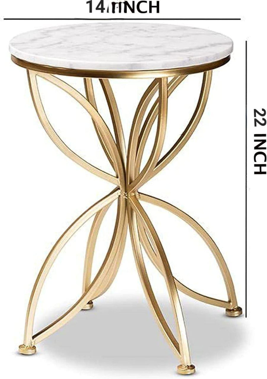 58 cm tall with a 36 cm marble top
