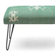 Mango Wood Bench In Cotton Green Colour With Metal Legs - WoodenTwist
