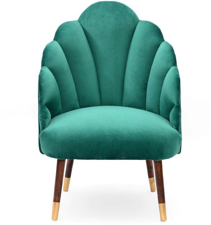 Mango Wood Peacock Chair In Velvet Blue Colour - WoodenTwist