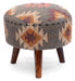 Mango Wood Foot Stool In Cotton Brown Colour - WoodenTwist