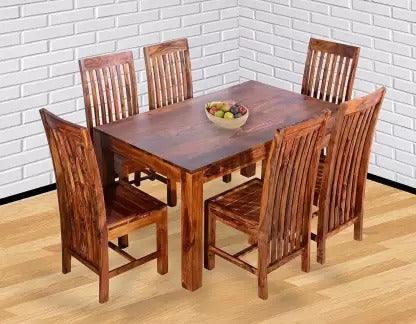 Solid Sheesham Wood Kishore 6 Seater Dining Table - WoodenTwist