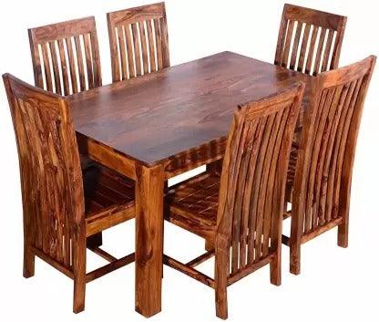 Solid Sheesham Wood Kishore 6 Seater Dining Table - WoodenTwist