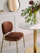 Dining Chair Golden With Brown Fabric Finish - WoodenTwist