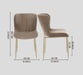 Dining Chair Golden With Grey Fabric Finish - WoodenTwist