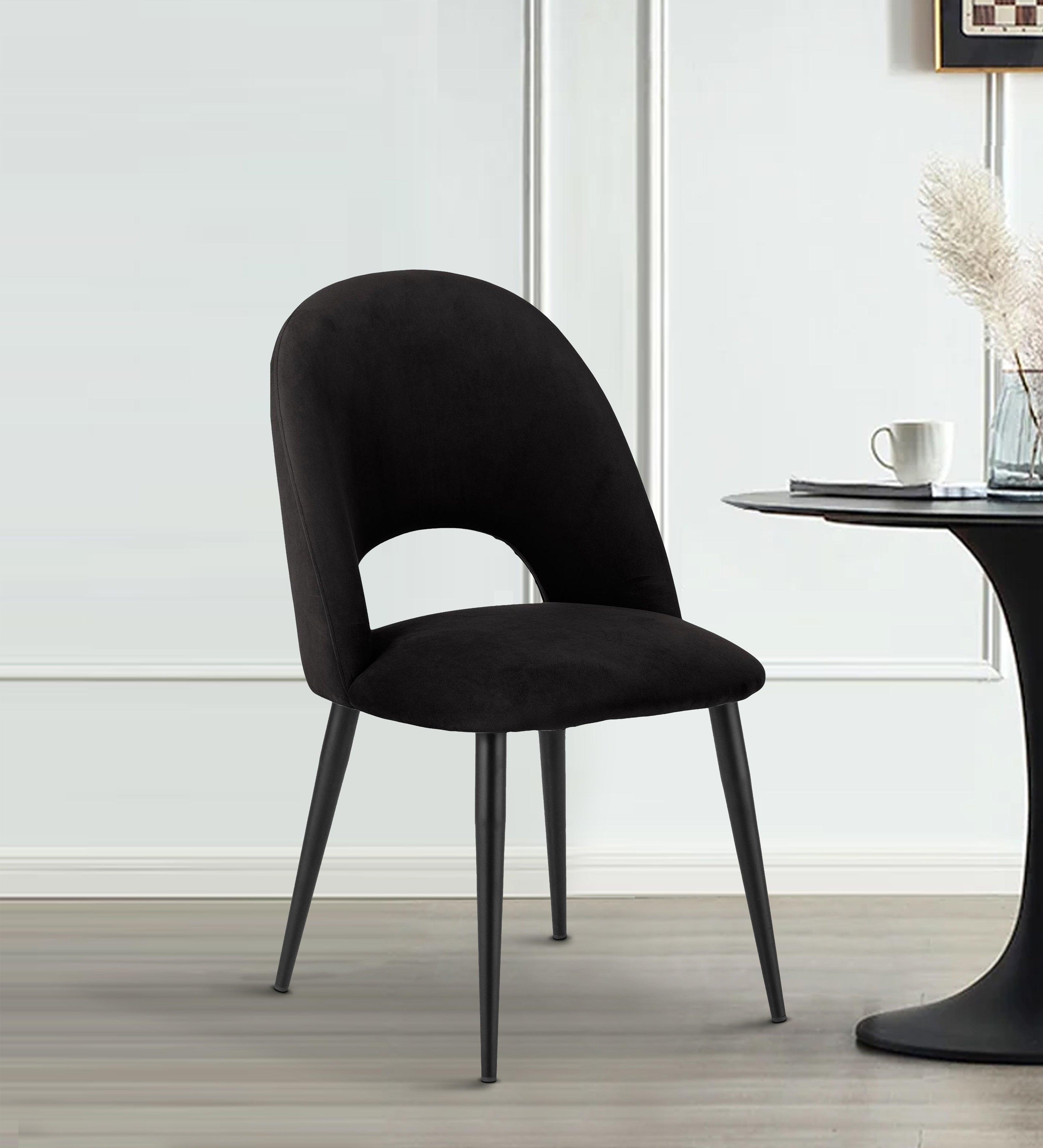 Dining Chair Full Black Fabric Finish - WoodenTwist