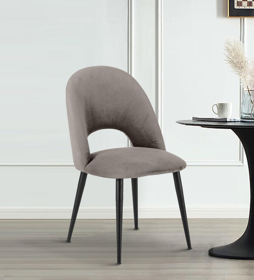 Dining Chair Black With Light Grey Fabric Finish - WoodenTwist