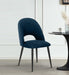 Dining Chair Black Legs With Navy Blue Fabric Finish - WoodenTwist