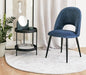 Dining Chair Black Legs With Navy Blue Fabric Finish - WoodenTwist