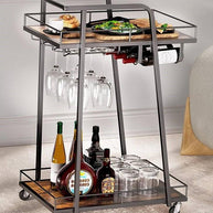Luxurious Design Bar Cart with Wooden Top