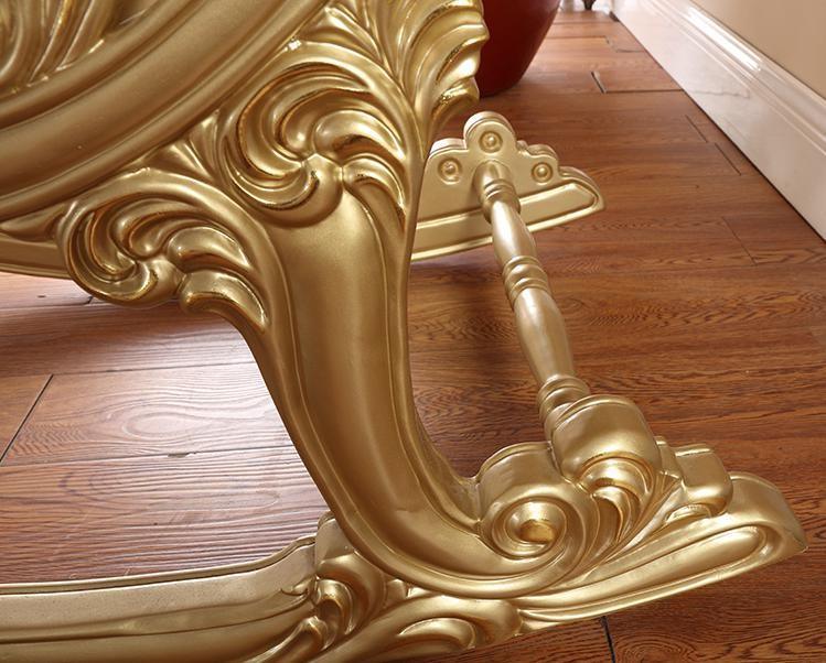 Golden Finish with Leatherette Upholstery