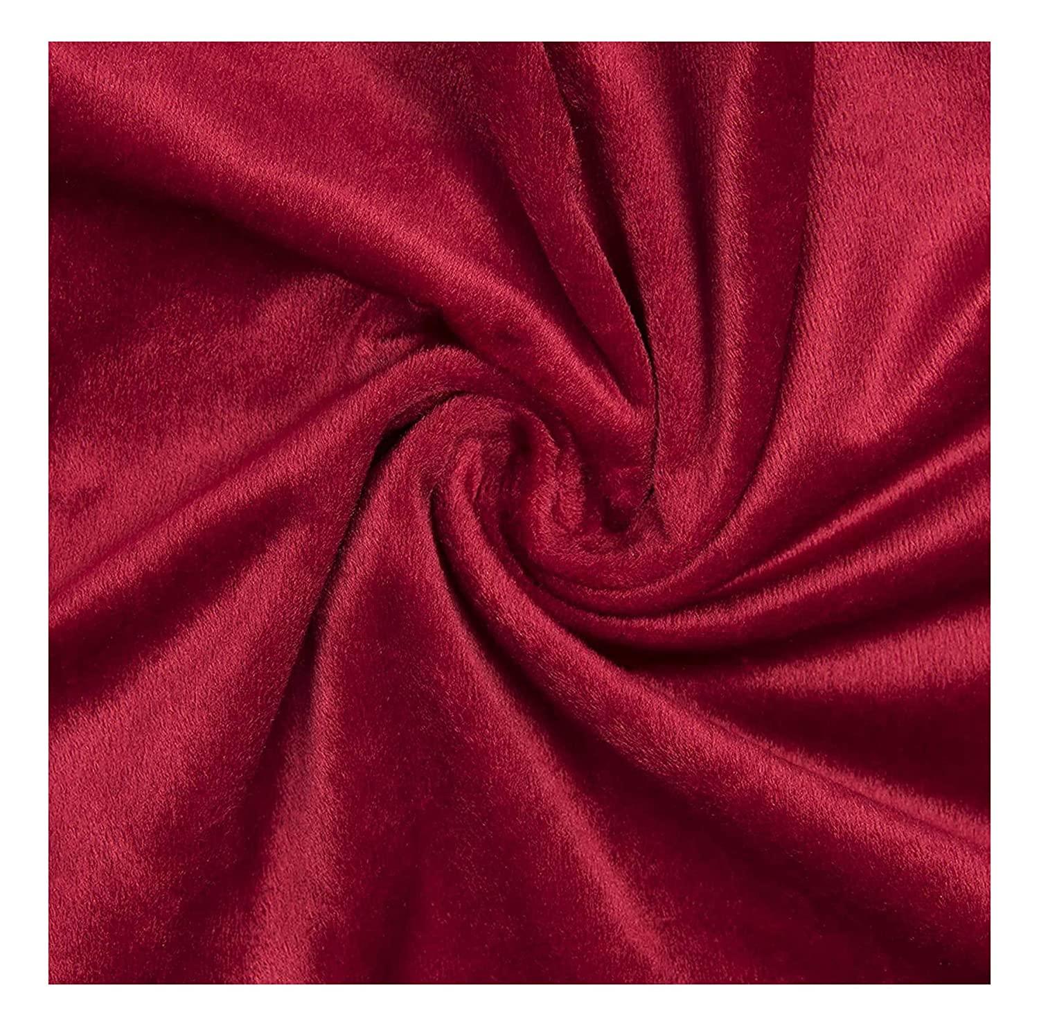 Velours Maroon Plain Velvet Fabric - WoodenTwist