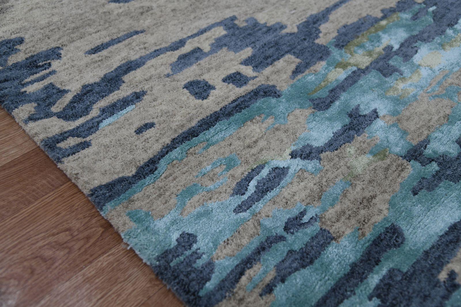 Hand Tufted Abstract Sand Color Carpet - WoodenTwist