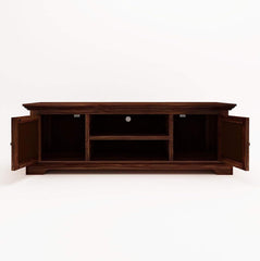 Sheesham Wood Niwar Design TV Unit - WoodenTwist