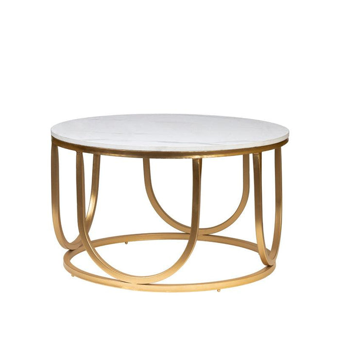 U Shape Golden Coffee Table - WoodenTwist