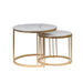 Golden And White Marble Table - WoodenTwist