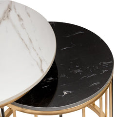 Black & White Golden Coffee vs Nesting Table - WoodenTwist