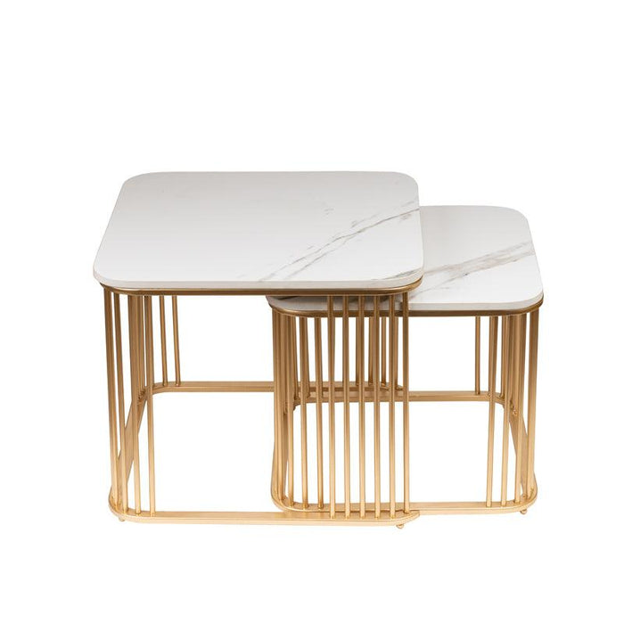 Square Classic Gold Nesting Table - WoodenTwist