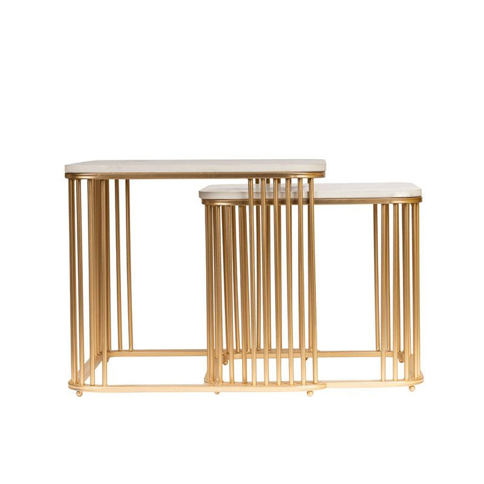 Square Classic Gold Nesting Table - WoodenTwist