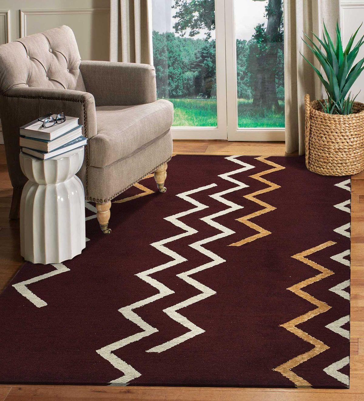 Hand Tufted Canyan Red Berry Color Carpet - WoodenTwist